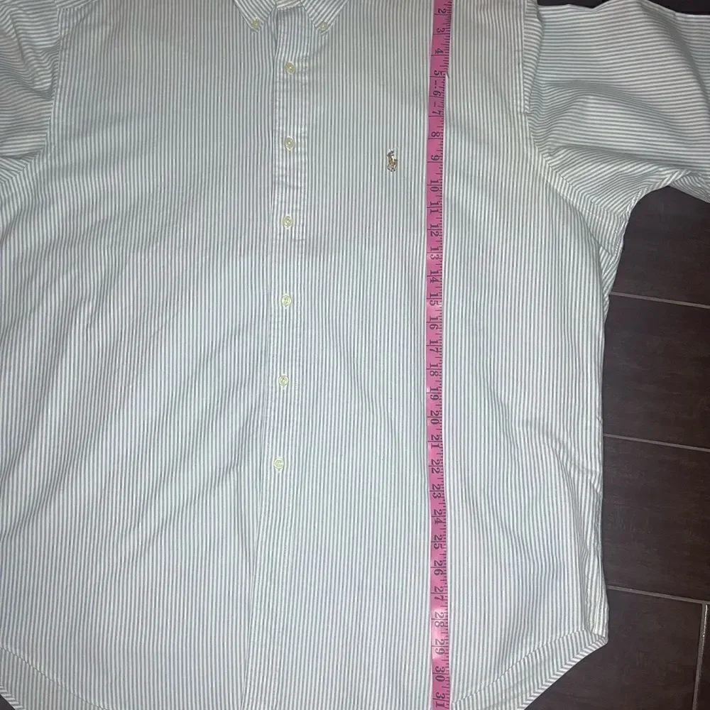 Ralph Lauren Yarmouth Chambray and white pinstriped dress button down sz 17.5